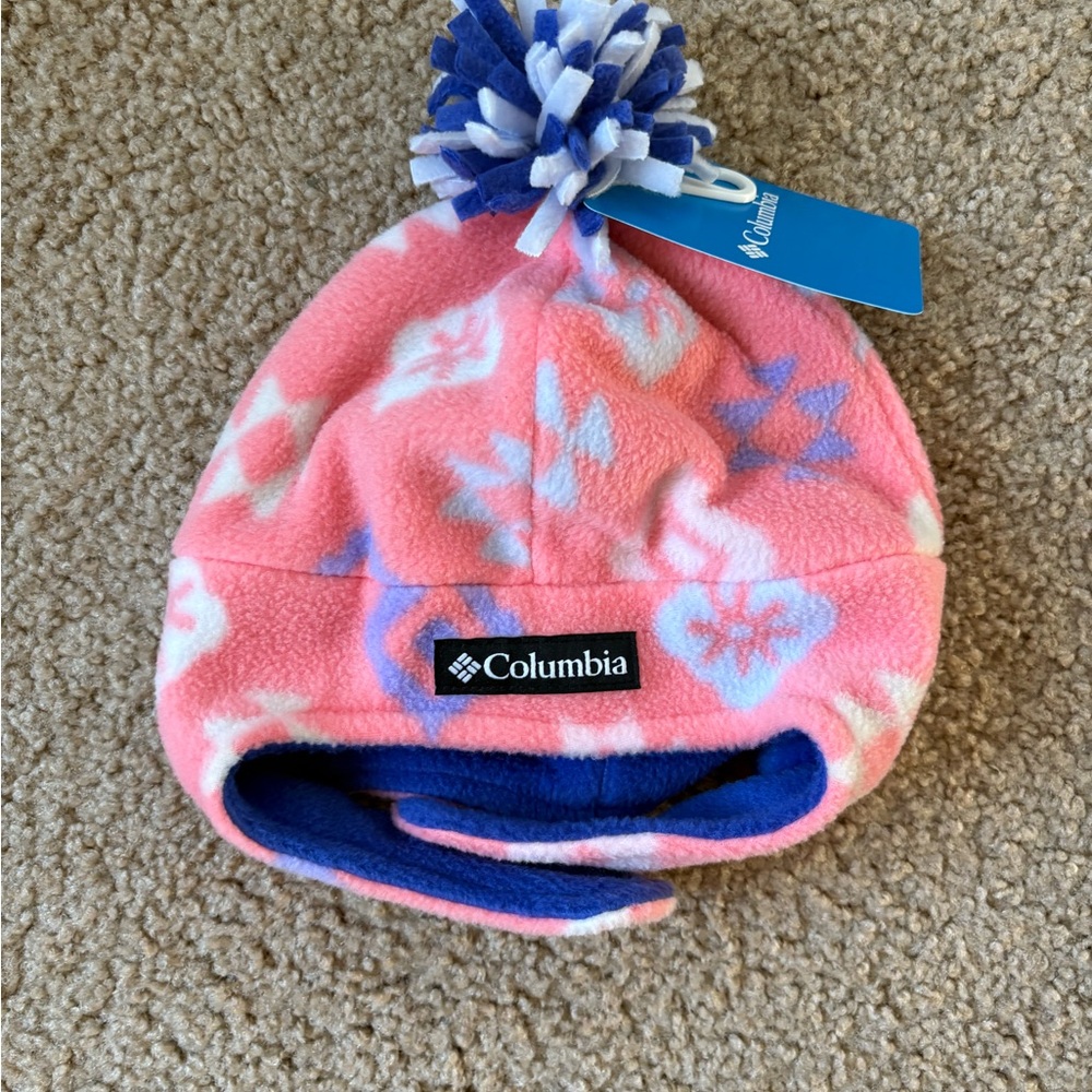Columbia Kids' Pink and Purple Patterned Fleece Hat